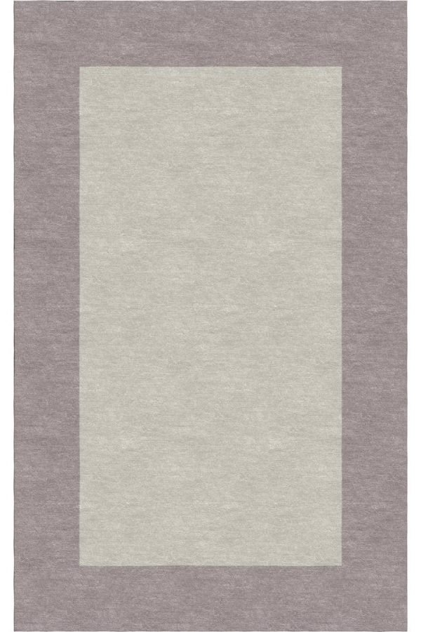 Hand-Tufted Woolen Border Ivory & Grey Area Rug