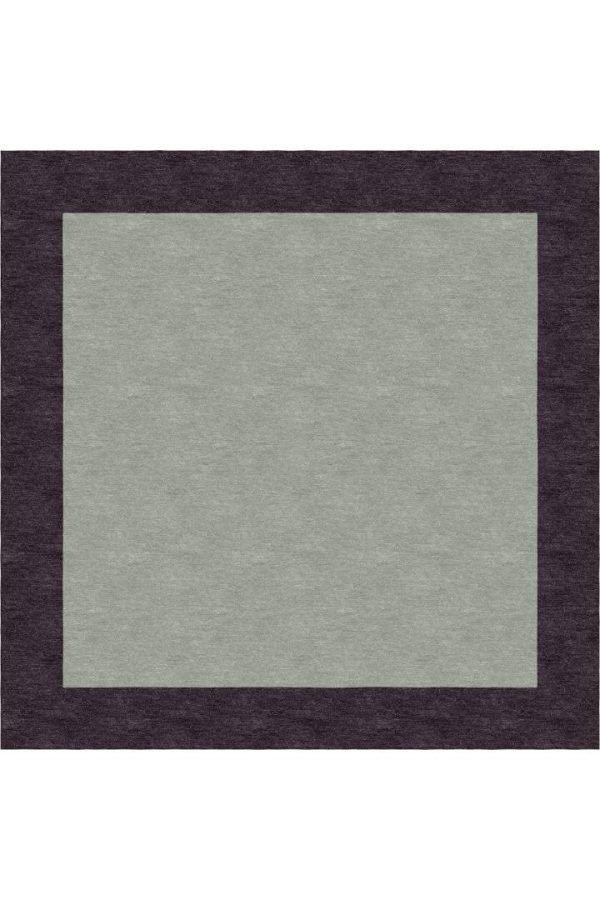 Hand-Tufted Woolen Border Dark Brown & Sliver Area Rug - Image 4