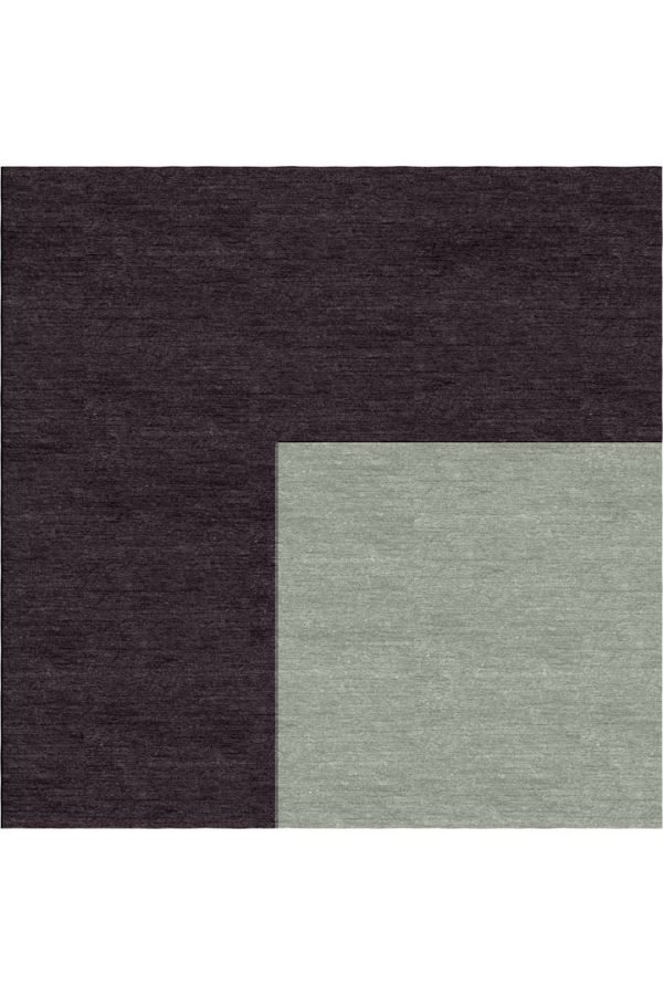 Hand-Tufted Woolen Border Dark Brown & Sliver Area Rug - Image 2