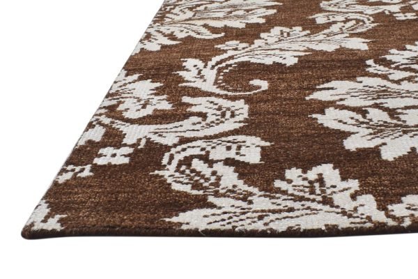 Hand-Knotted Indian Damask Area Rug - Image 4