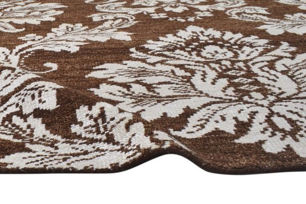 Hand-Knotted Indian Damask Area Rug - Image 3