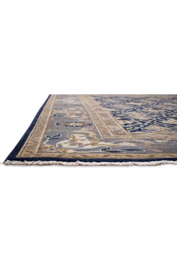 Hand-Knotted Bokhara Blue Oriental Area Rug - Image 2