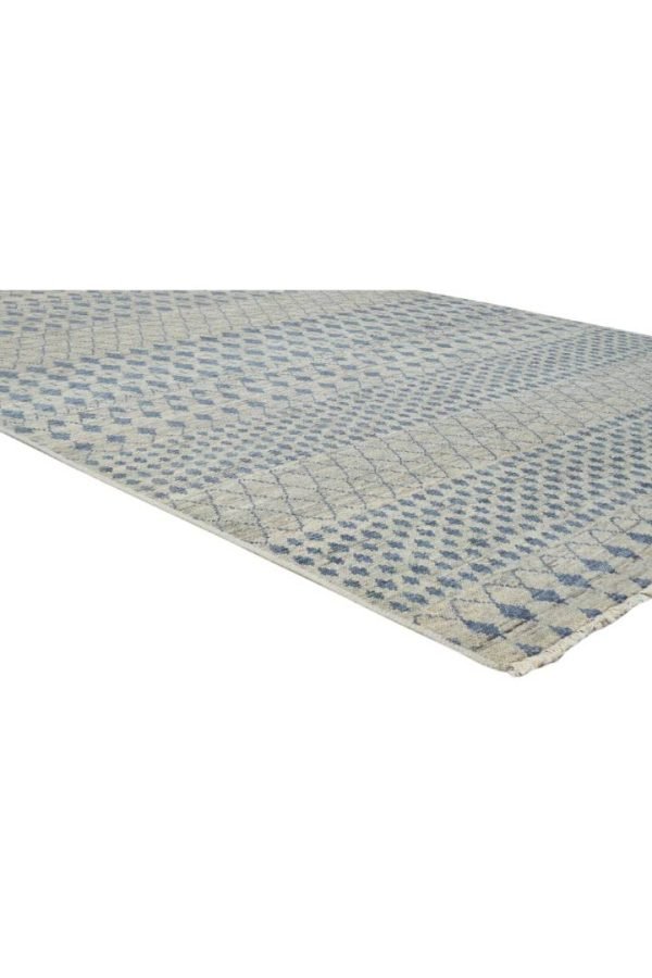 Hand-Knotted Moroccan Grey Geometric Area Rug - Image 5