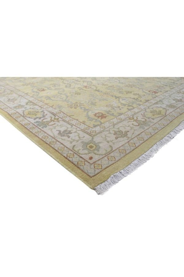 Hand-Knotted Oushak Beige Oriental Area Rug - Image 8